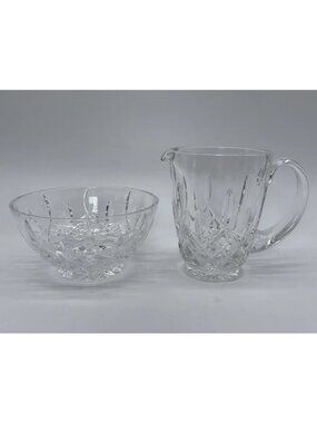 Waterford Crystal Lismore Footed Creamer And Open Sugar Bowl